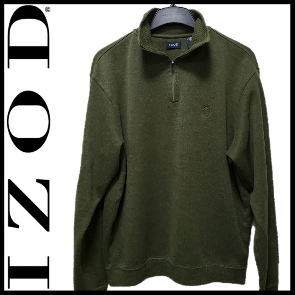 Izod Mock Neck Quarter-Zip Sweater